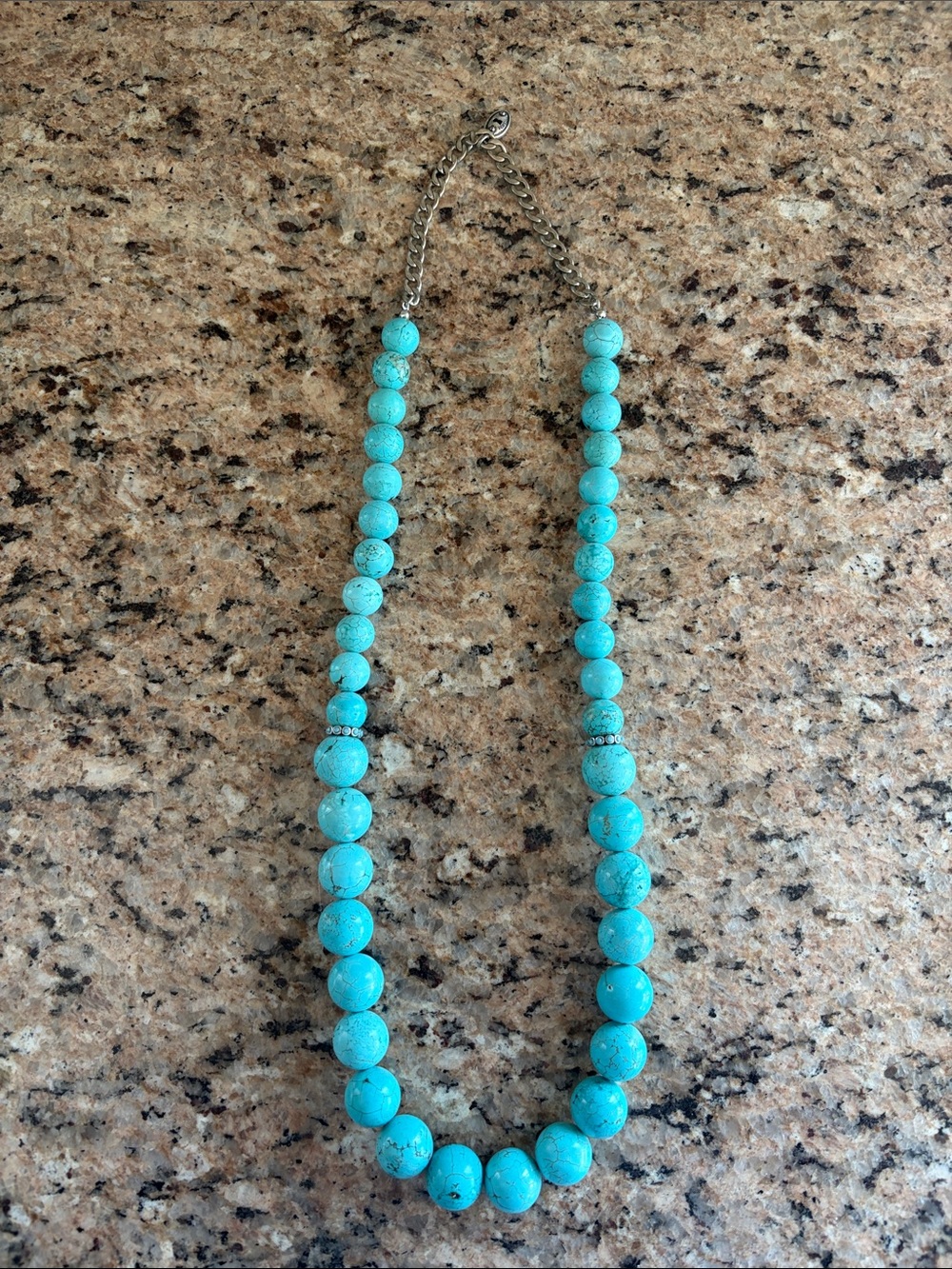 Fossil Turquoise Bead Statement Necklace